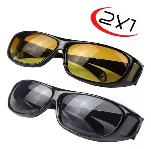 Juego de gafas de sol envolventes de visión nocturna HD, se adapta sobre tus lentes como se ve en la televisión